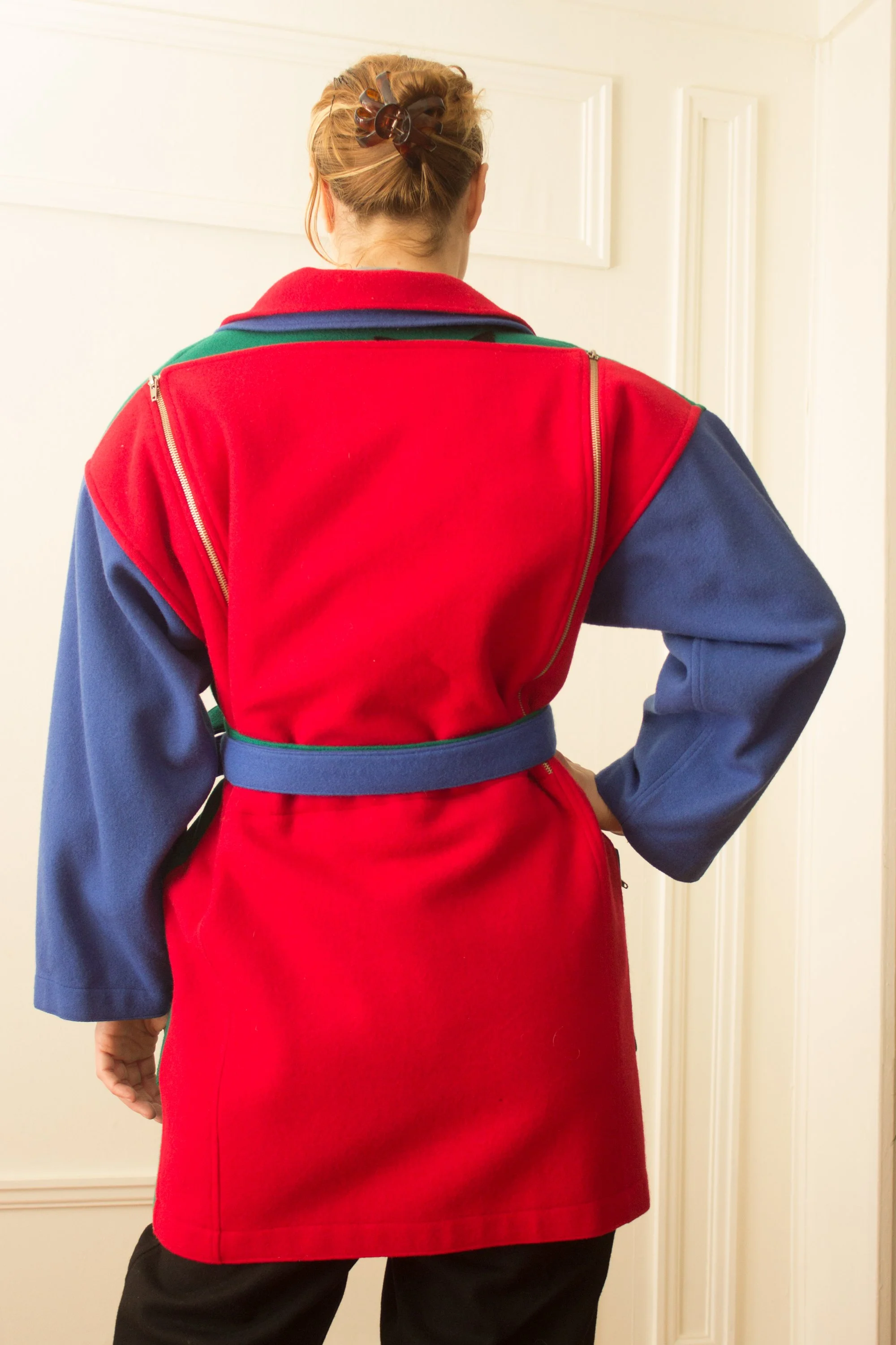 1985 Jean-Charles de Castelbajac Ko & Co Wool Appliqué Moto Jacket 1985 Jean-Charles de Castelbajac Ko & Co Wool Appliqué Moto Jacket
